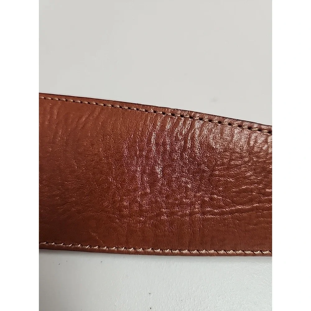 Axcess Artistic Design Women's Small Belt Made In Italy Brown Leather Classic